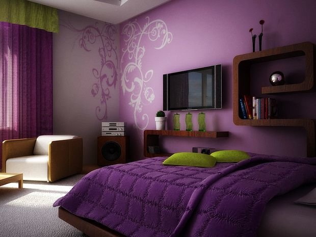 Дизайн спальни в сиреневых тонах — подборка удачных интерьеров
