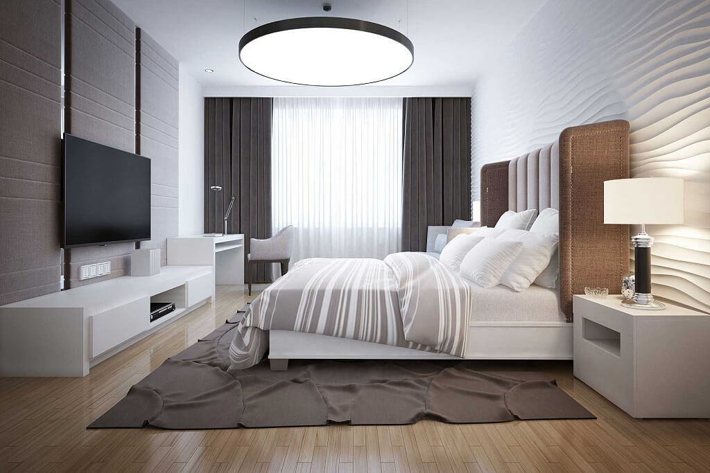 Спальня в стиле Модерн — эксклюзивные идеи оформления дизайна спальни (150 фото)