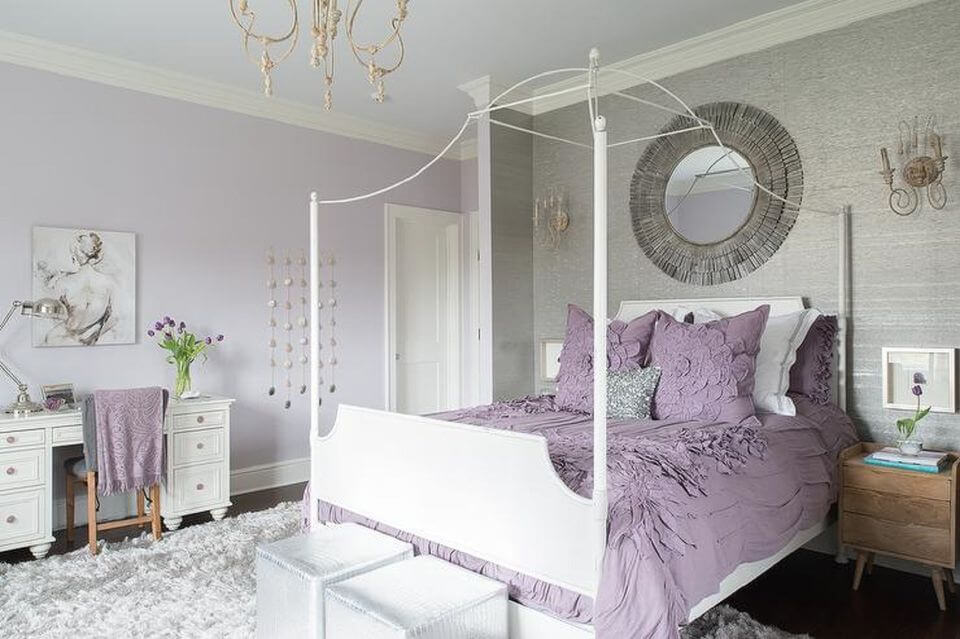Создайте теплую атмосферу с фиолетовым дизайном спальни